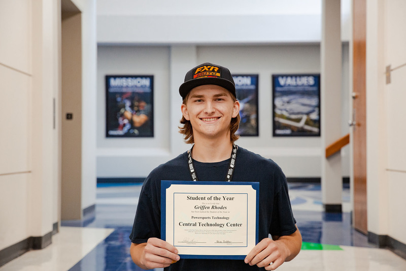 Drumright campus morning student. Griffen Rhodes, Powersports Technology, Sapulpa