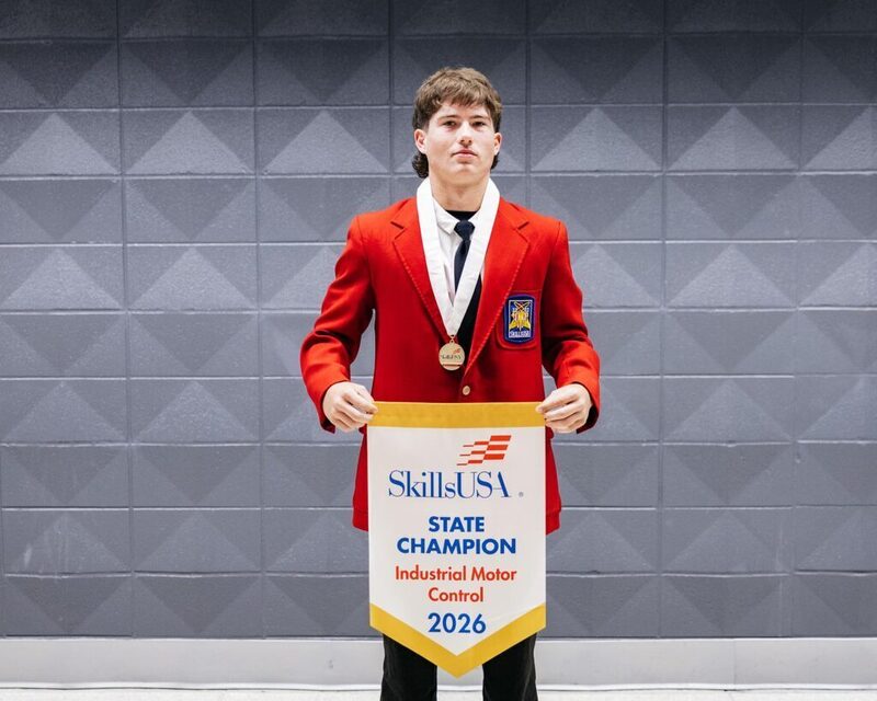 Earning 1st place in Industrial Motor Control for secondary students is Carsen Mattox, Drumright.
