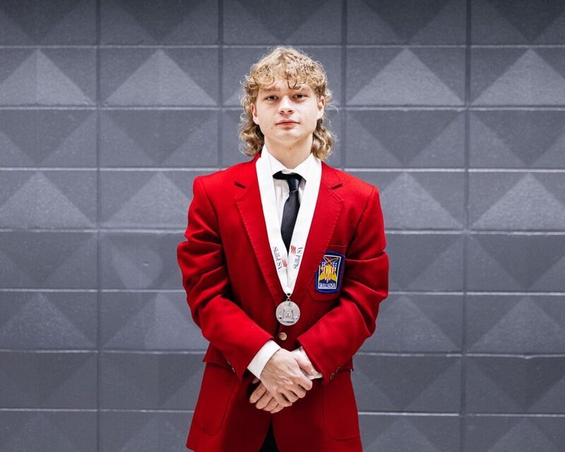 Earning 2nd place in Motorcycle Service Technology for secondary students is Aiden Dobson, Bristow.