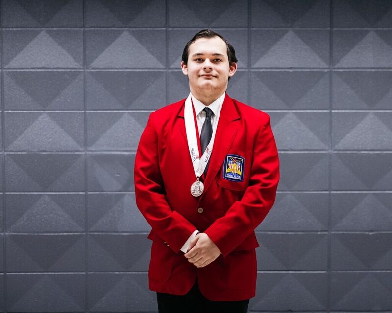 Earning 2nd place in Industrial Motor Control for secondary students is Matthew Hockersmith, Mannford.