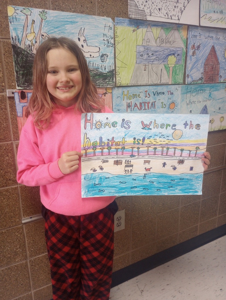 Willa with her poster