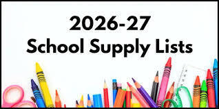 2026-27 Elementary School Supply List