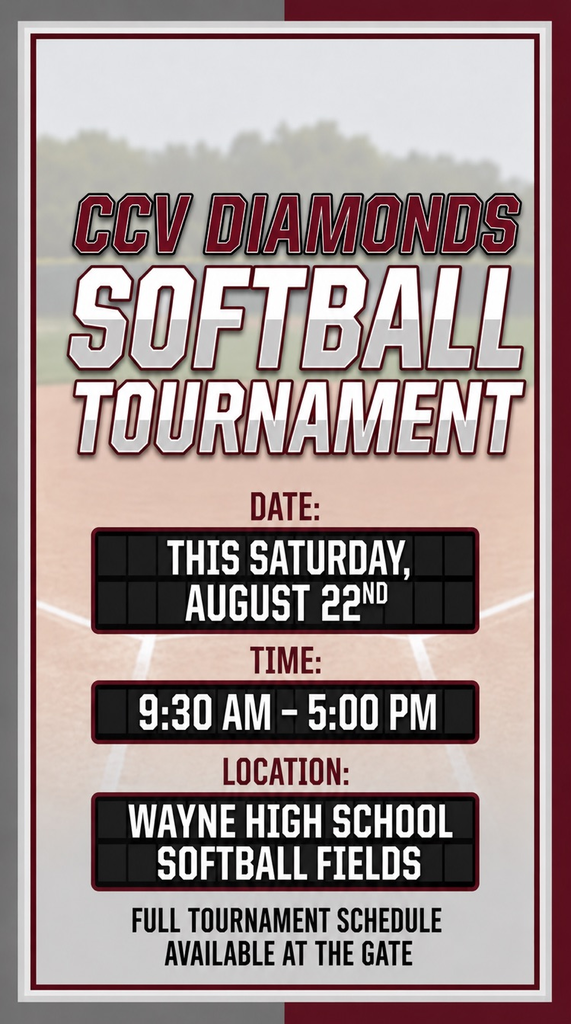 The Centura/Central Valley Diamonds play tomorrow in Wayne! First game for the Diamonds will be at 9:30 vs O’Neill. Good luck ladies!