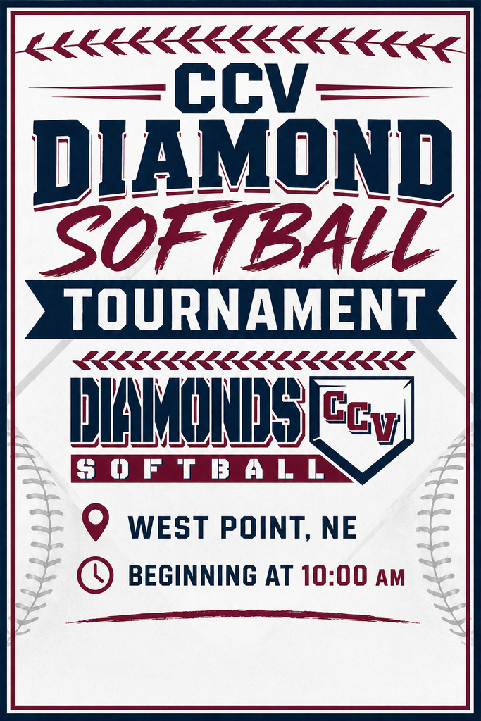 🥎 TOURNAMENT DAY! 💎 The Varsity Centura/Central Valley Diamonds are headed to the Guardian Angels Central Catholic Softball Tournament! 📅 Saturday, September 12 ⏰ Tournament begins at 10:00 a.m. 📍 Timmerman Park Participating teams: 💎 Centura/Central Valley Diamonds 🔵 Seward Bluejays 🔵 Guardian Angels Central Catholic Bluejays 🐍 NEN Vipers 🦅 Milford Eagles 🐯 North Bend Central Tigers 🦅 Douglas County West Falcons 🦬 Central City Bison Good luck to the Diamonds as they compete against a great field of teams! Play hard and shine bright! 💎🥎 #CCVDiamonds #DiamondPride #TournamentDay #CCVSoftball