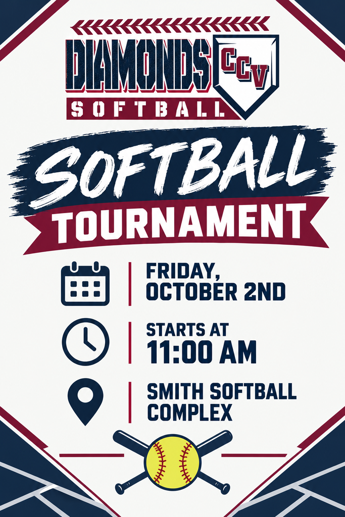 🥎💎 LET’S GO, DIAMONDS! 💎🥎  The Centura/Central Valley Diamonds are ready for tournament action! Come cheer on our girls and show your support!  📅 Friday, October 2 ⏰ Tournament starts at 11:00 a.m. 📍 Smith Softball Complex  Bring your Diamonds pride for a day of softball! 💙❤️  #GoDiamonds #CCVSoftball #DiamondsSoftball