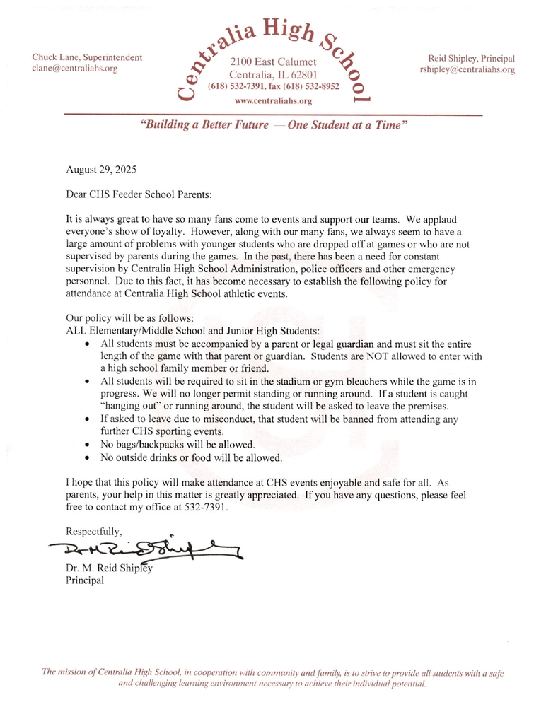 feeder school fans letter