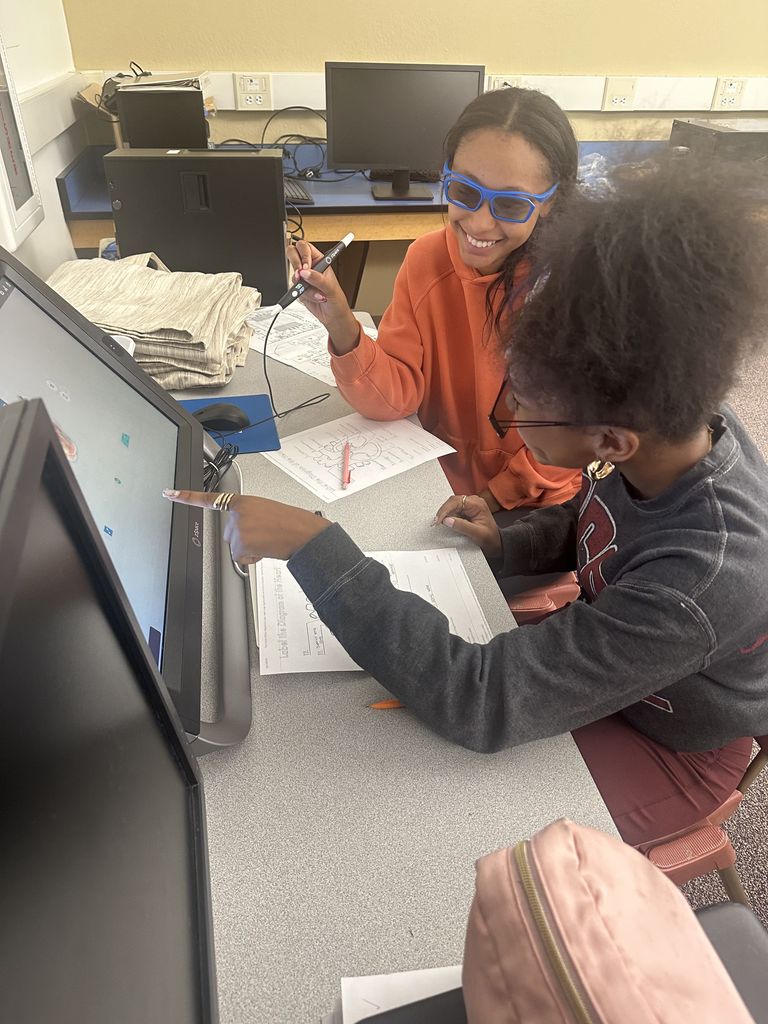 students studying parts of the heart in 3D