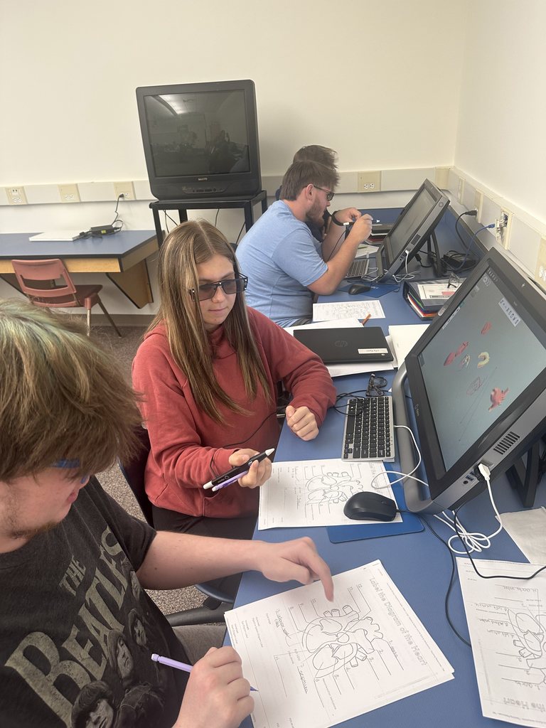 students studying parts of the heart in 3D