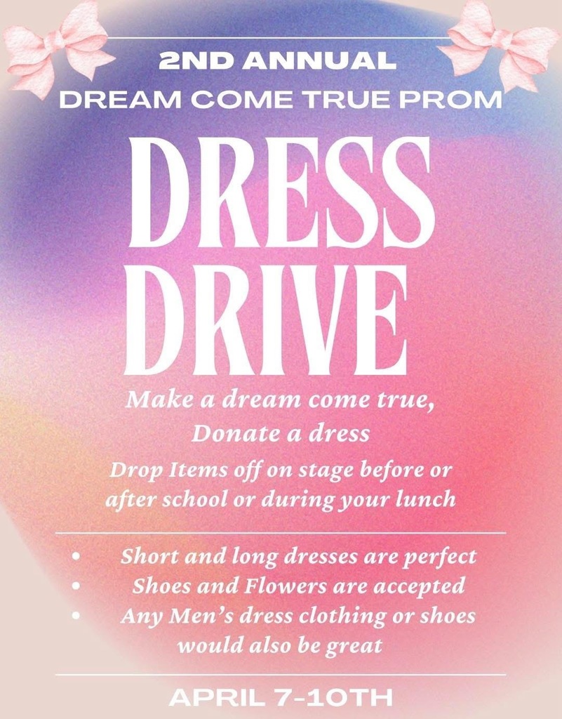 Donate to the Dream Come True Prom Dress Drive now through Friday, April 10th!