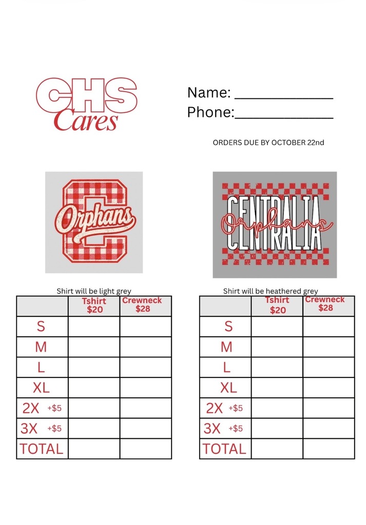 chs cares shirts