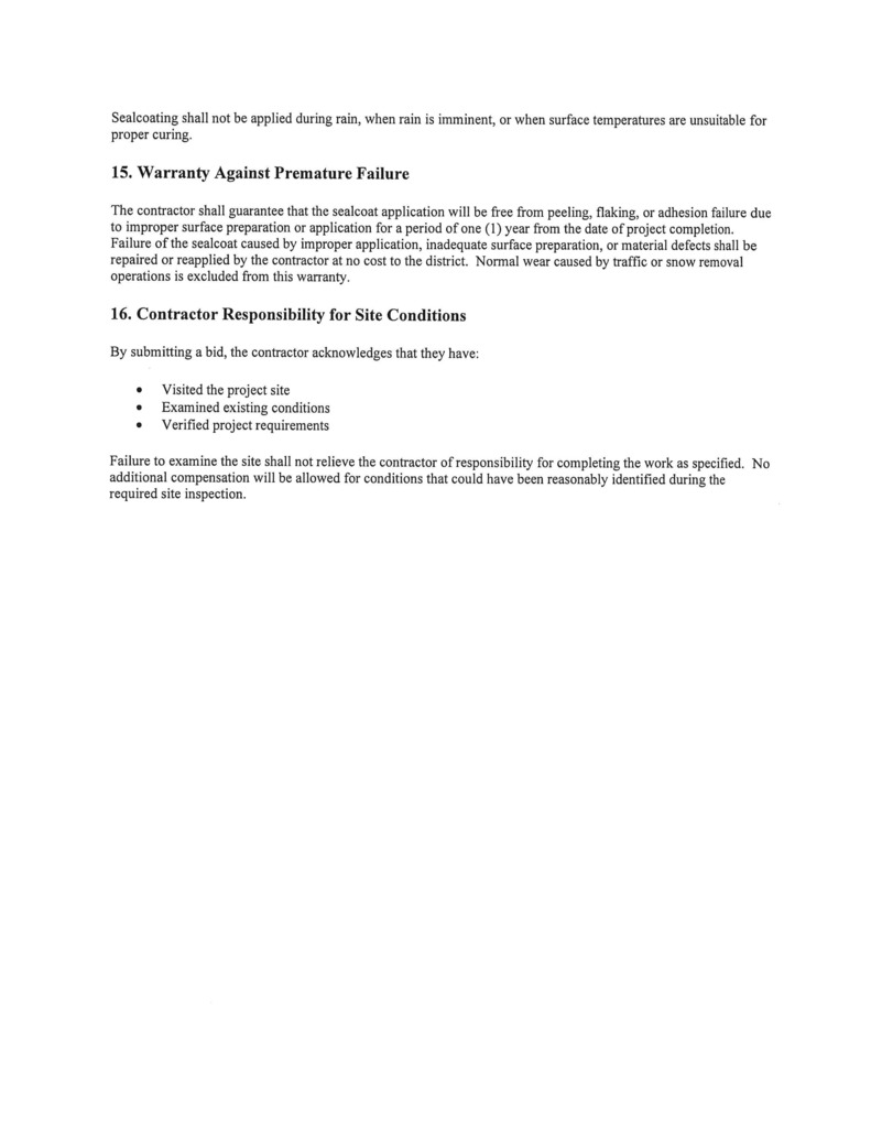 Sealed Bids Parking Lot Crack Sealing, Sealcoating, and Striping 