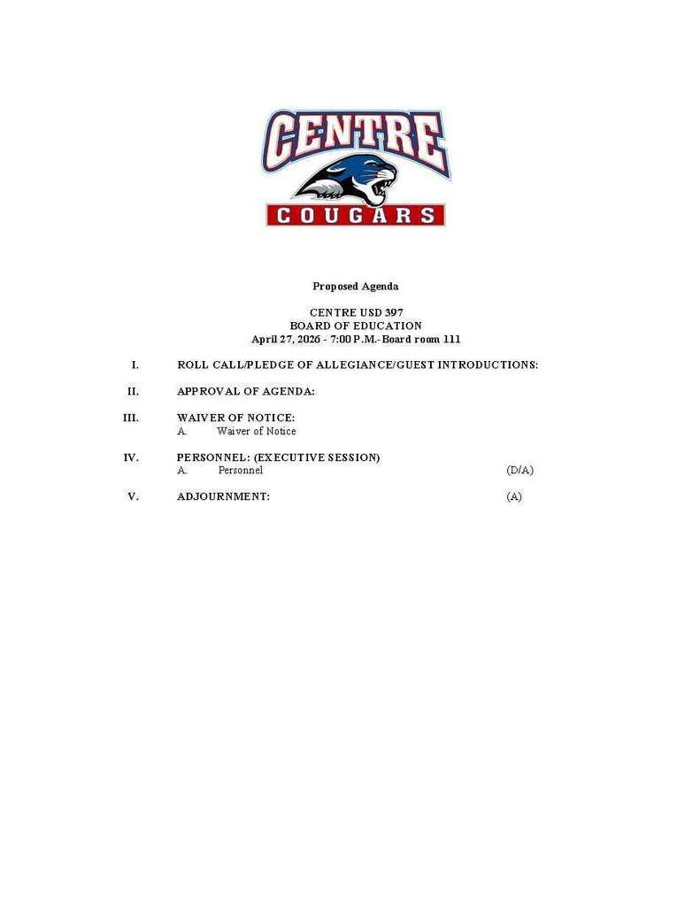 Special BOE Meeting, April 27, 2026-7:00 P.M.