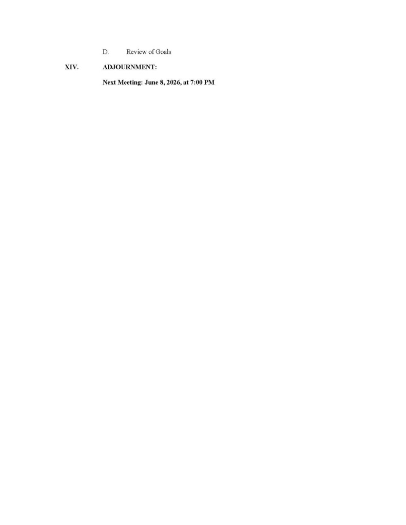 BOE Meeting, May 11, 2026-7:00 P.M.