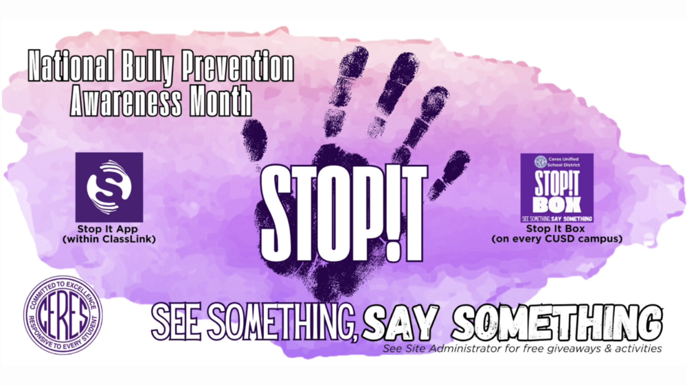 National Bully Prevention Awareness StopIt See Something Say Something