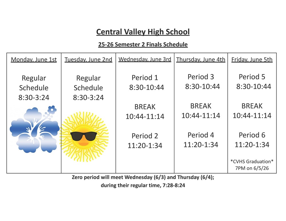 25-26 2nd Semester Final Schedule