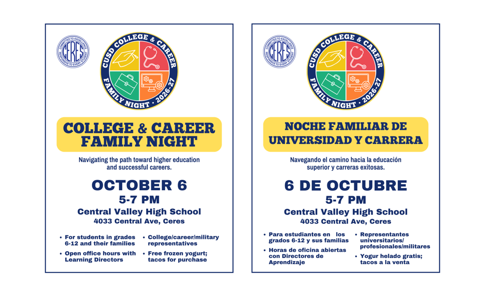 College & Career Family Night Oct. 6th