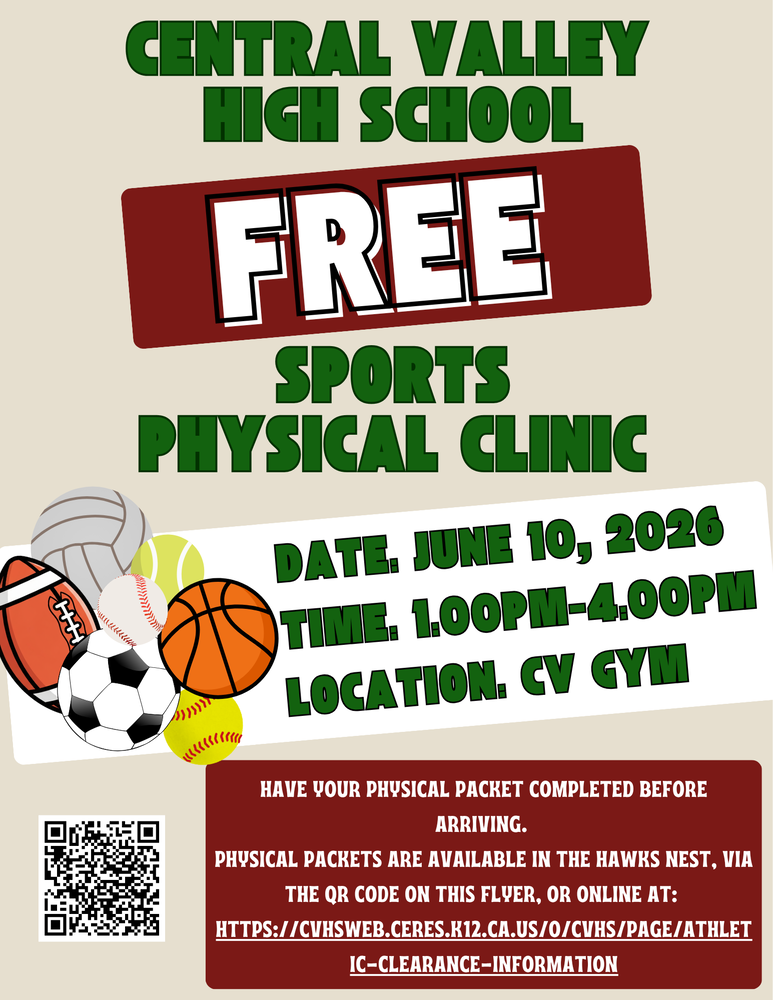 CVHS Free Sports Clinic June 10, 2026