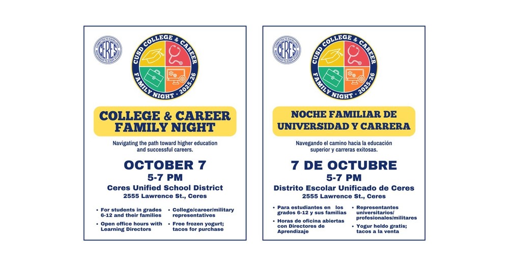College & Career Family Night Oct. 7th Argus High School 5pm