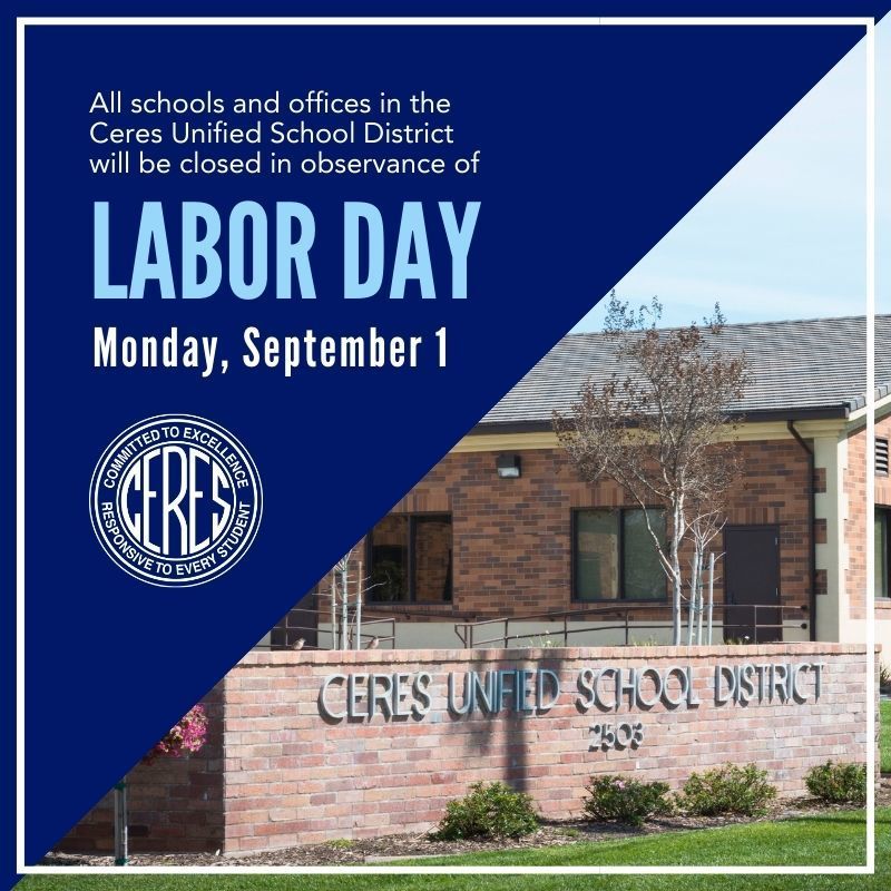 Closed Monday, Sept 1 for Labor Day