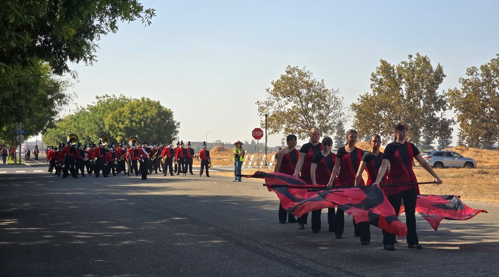 band and flag students