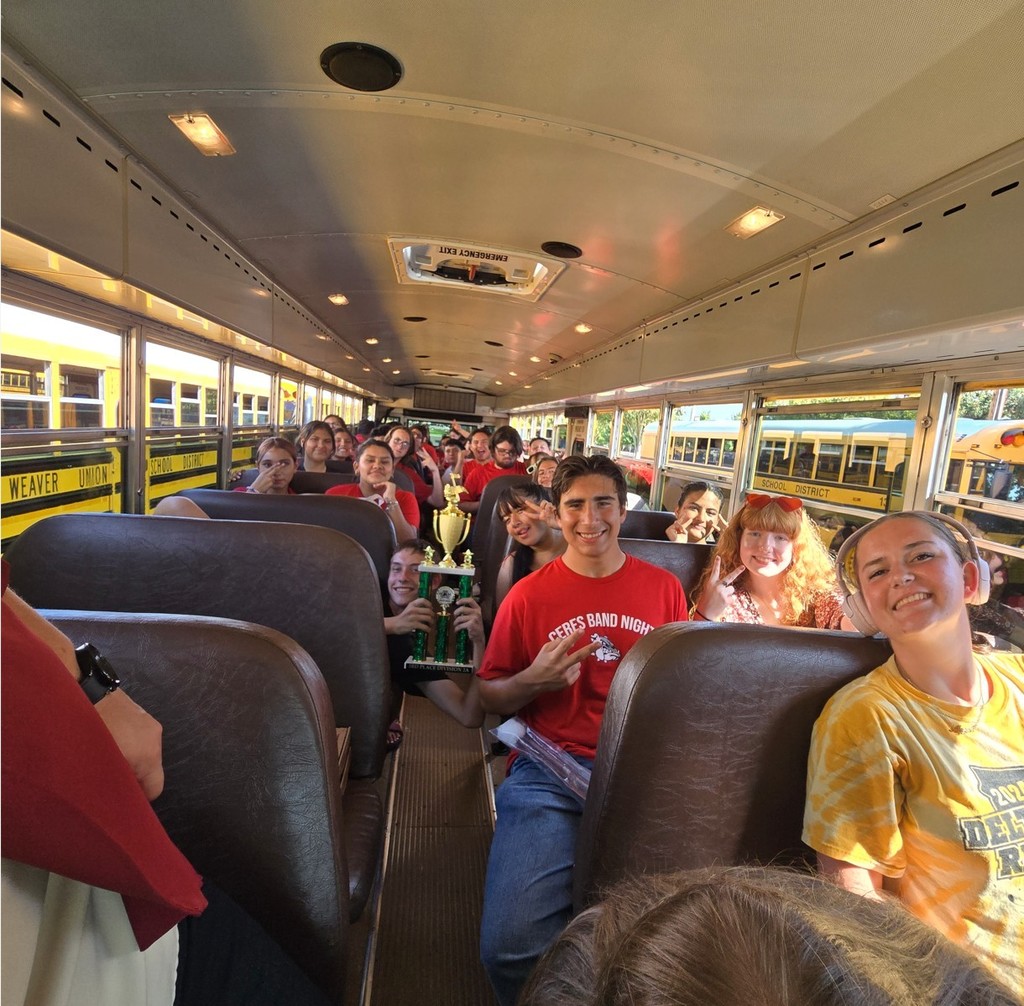band kids on bus