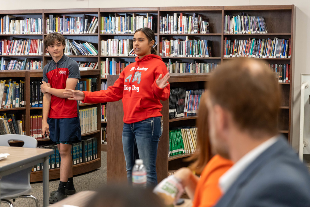 students giving a presentation