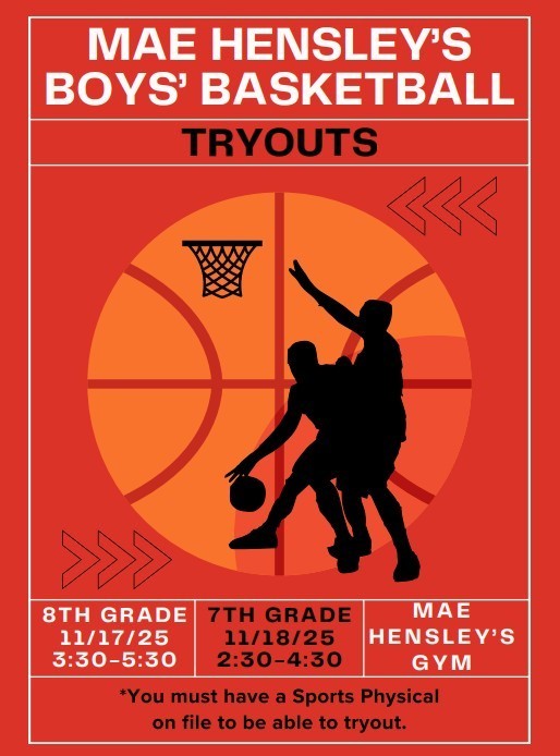 Boys basketball tryouts 11/17 and 11/18