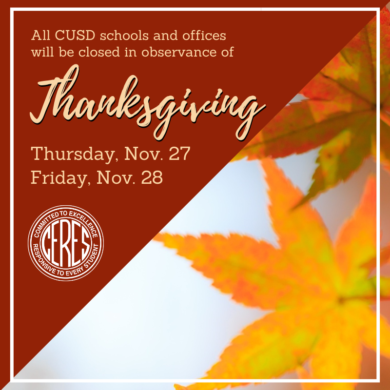 Closed for Thanksgiving Nov. 27 and Nov. 28