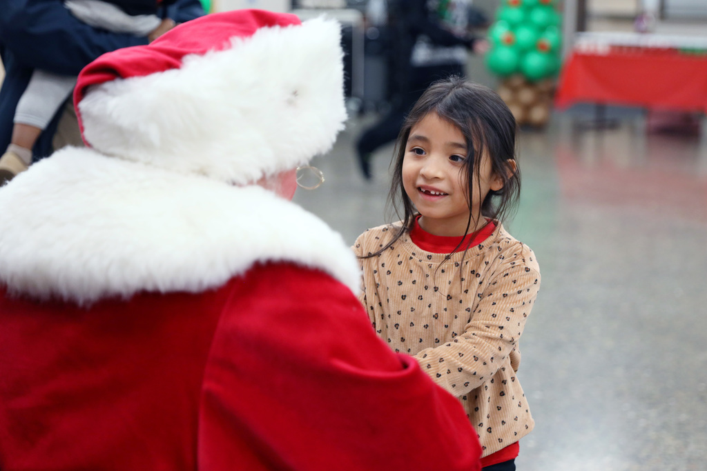 Little girl visits Santa
