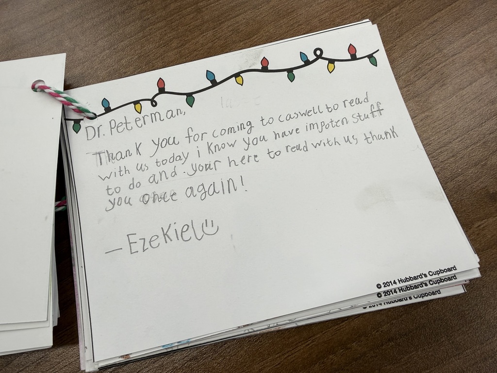 Thank you note from student
