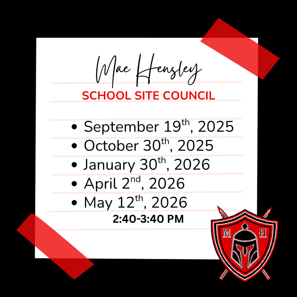 School Site Council Dates - 1/30, 4/2 and 5/12 meeting dates left