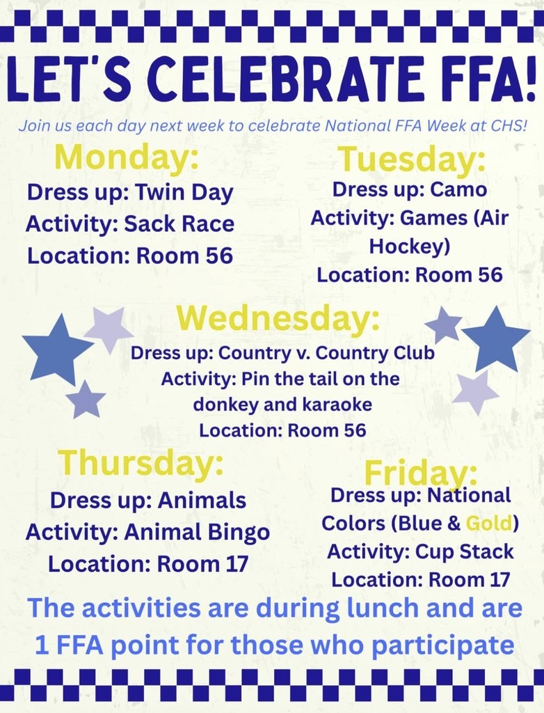 ffa dress up and activity days 