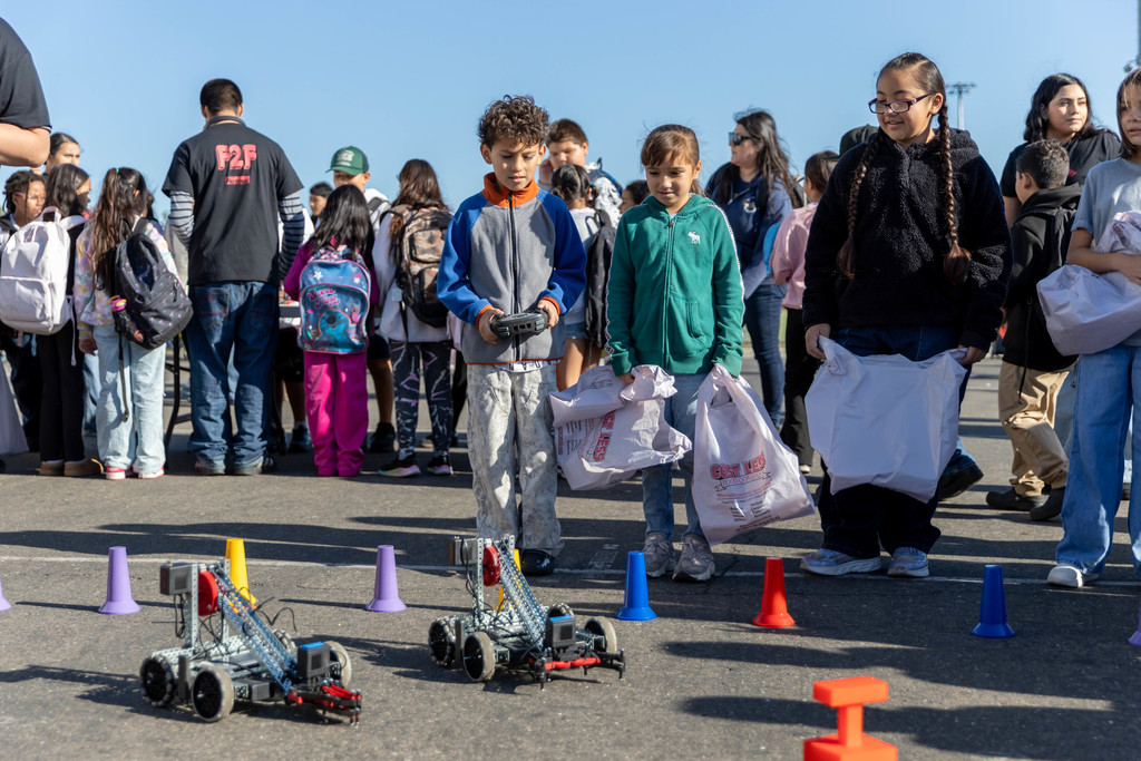 Students driving a robotic car