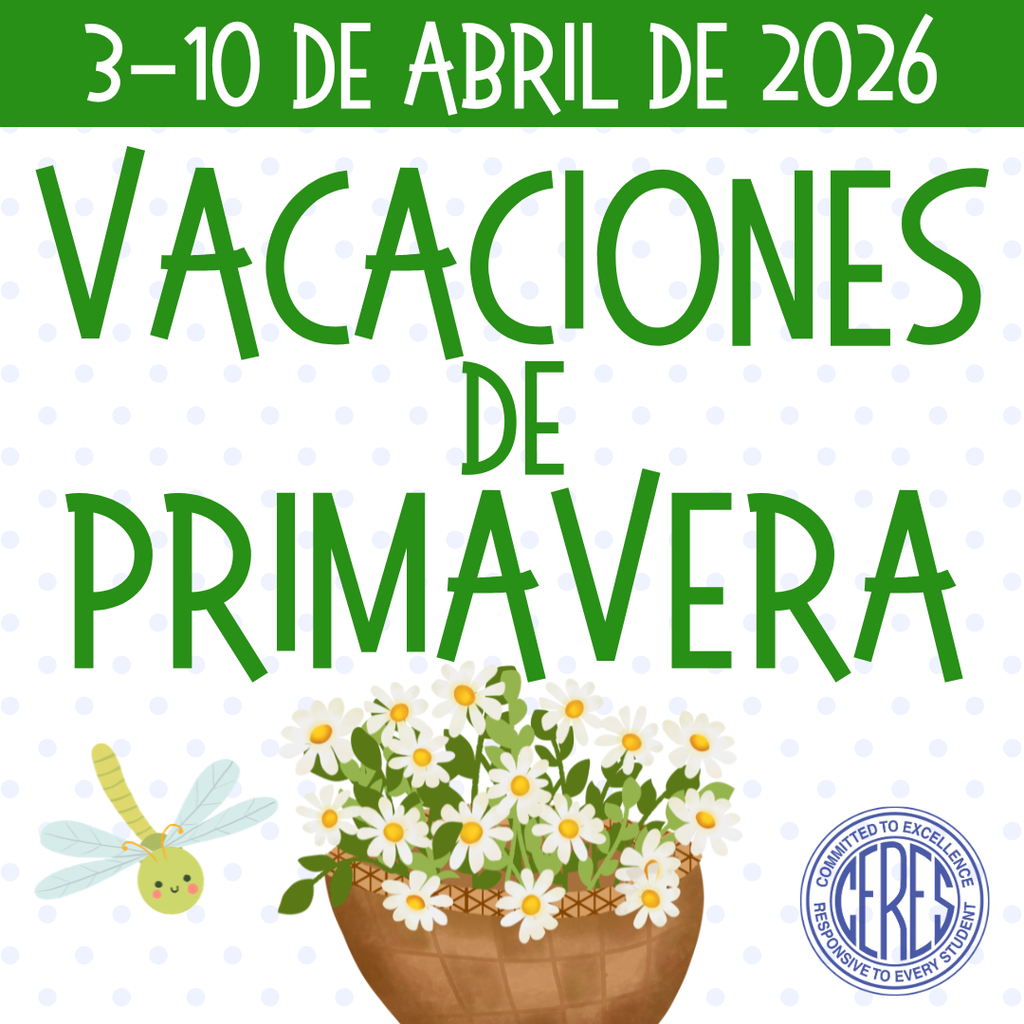 Vacaciones de Primavera 3-10 de abril de 2026