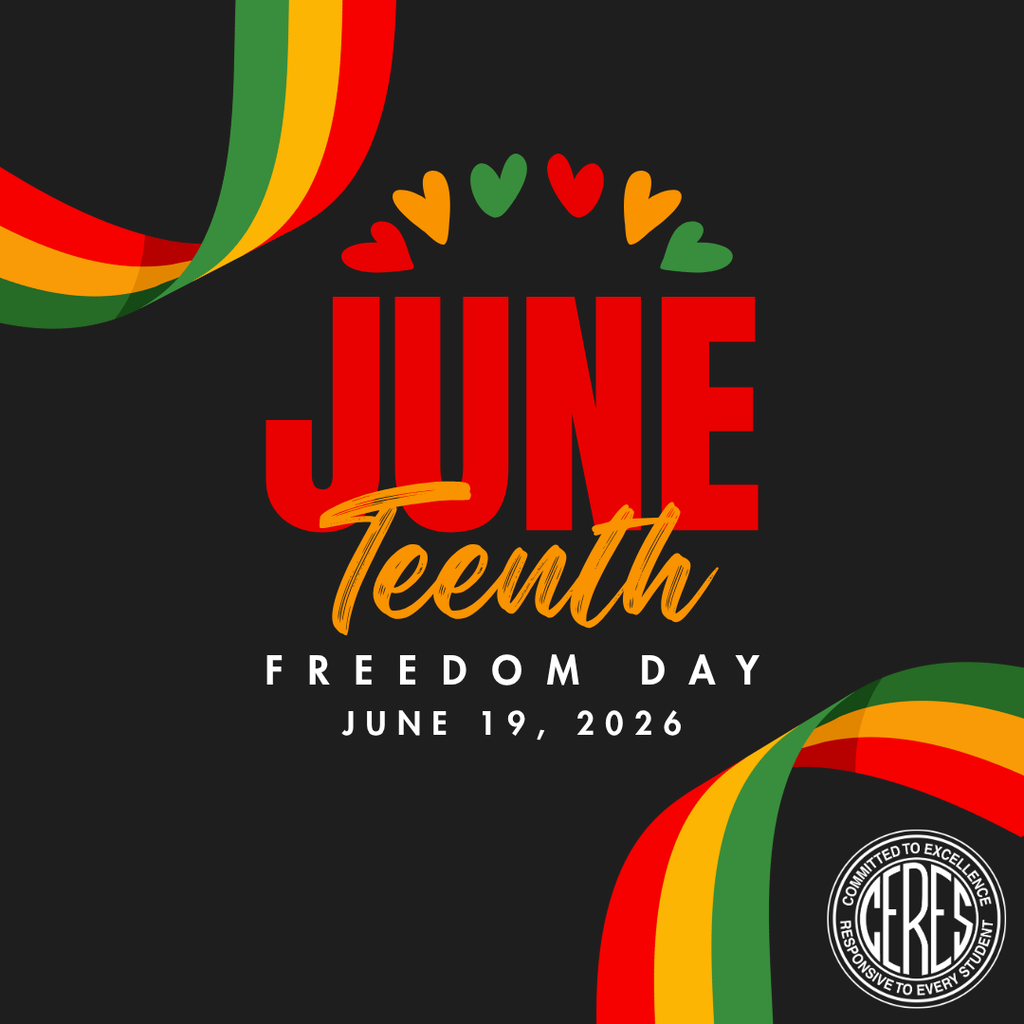 Juneteenth Freedom Day June 19, 2026 black background with red, yellow, green ribbons, hearts, and text