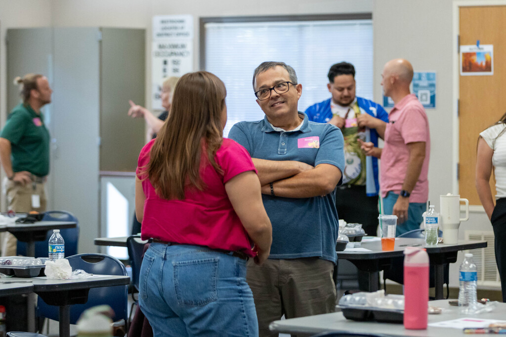 two teachers talking 