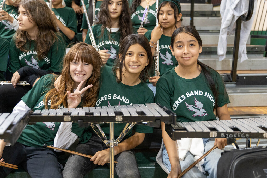Band students smiling