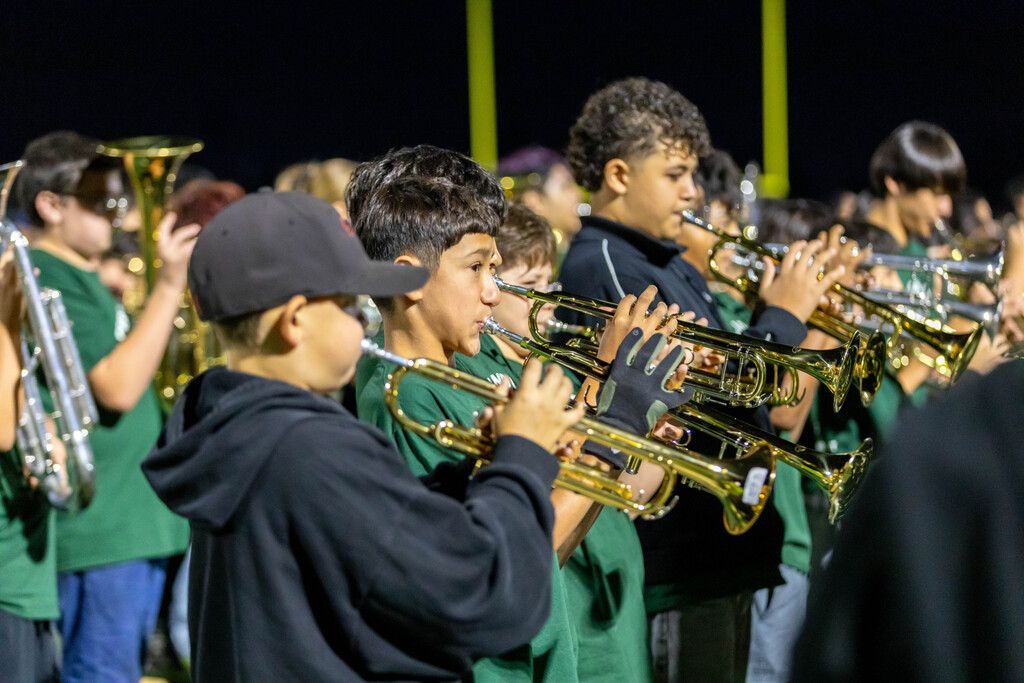 Students playing the saxophone