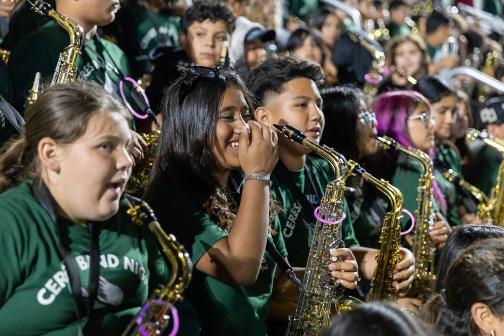 Band students smiling