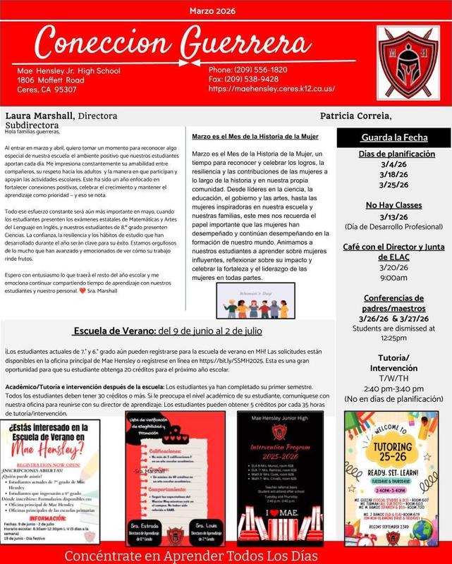 Noticias de Marzo y Abril