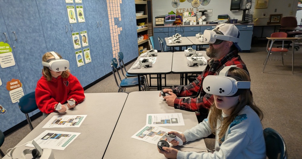 Family wearing META goggles