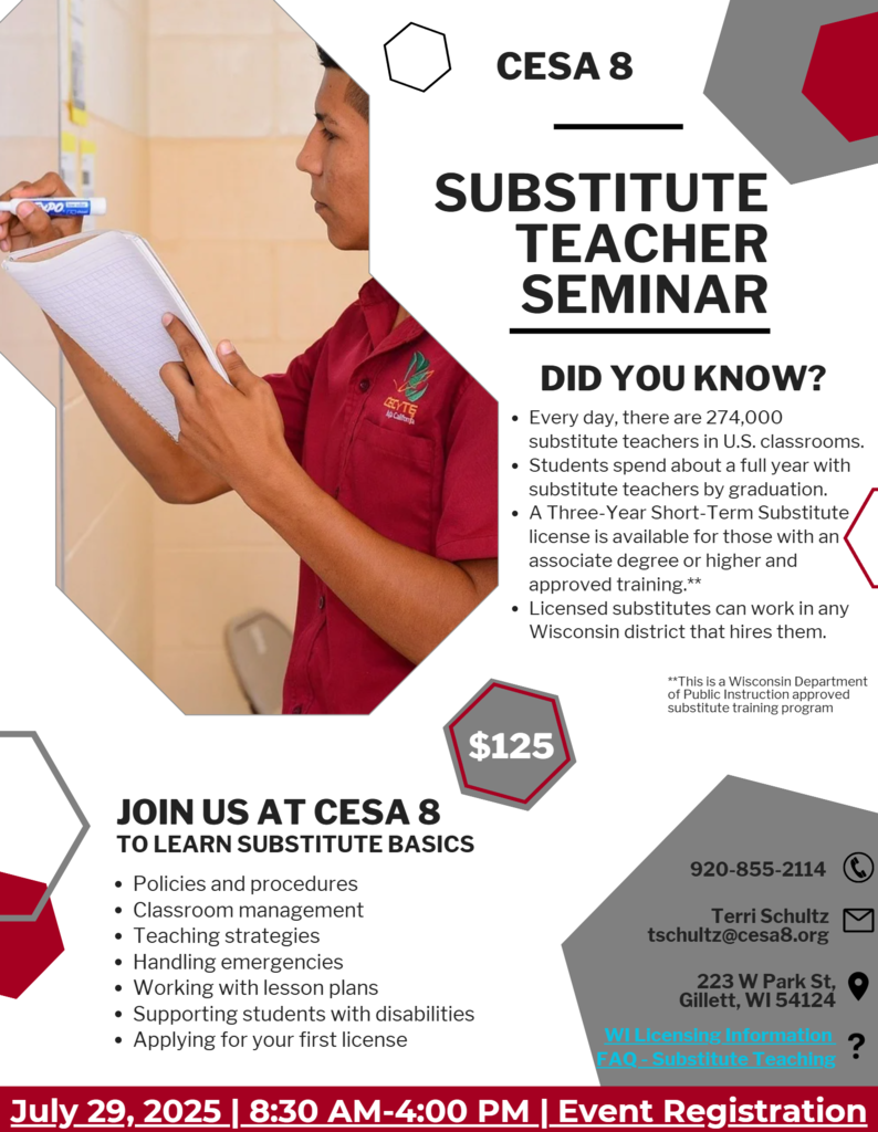 Sub Teacher Event Flyer Graphic