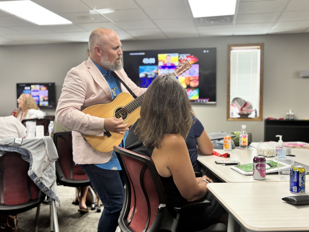 Brian Buffington playing the guitar.
