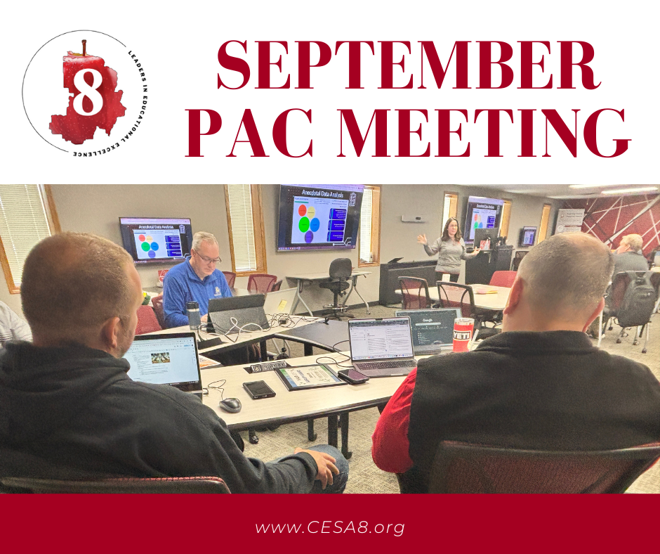 Superintendents listening to a presentation at CESA 8.