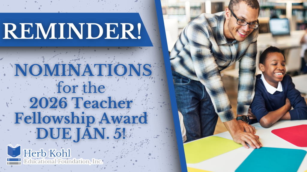 Kohl Teacher Fellowship Award graphic