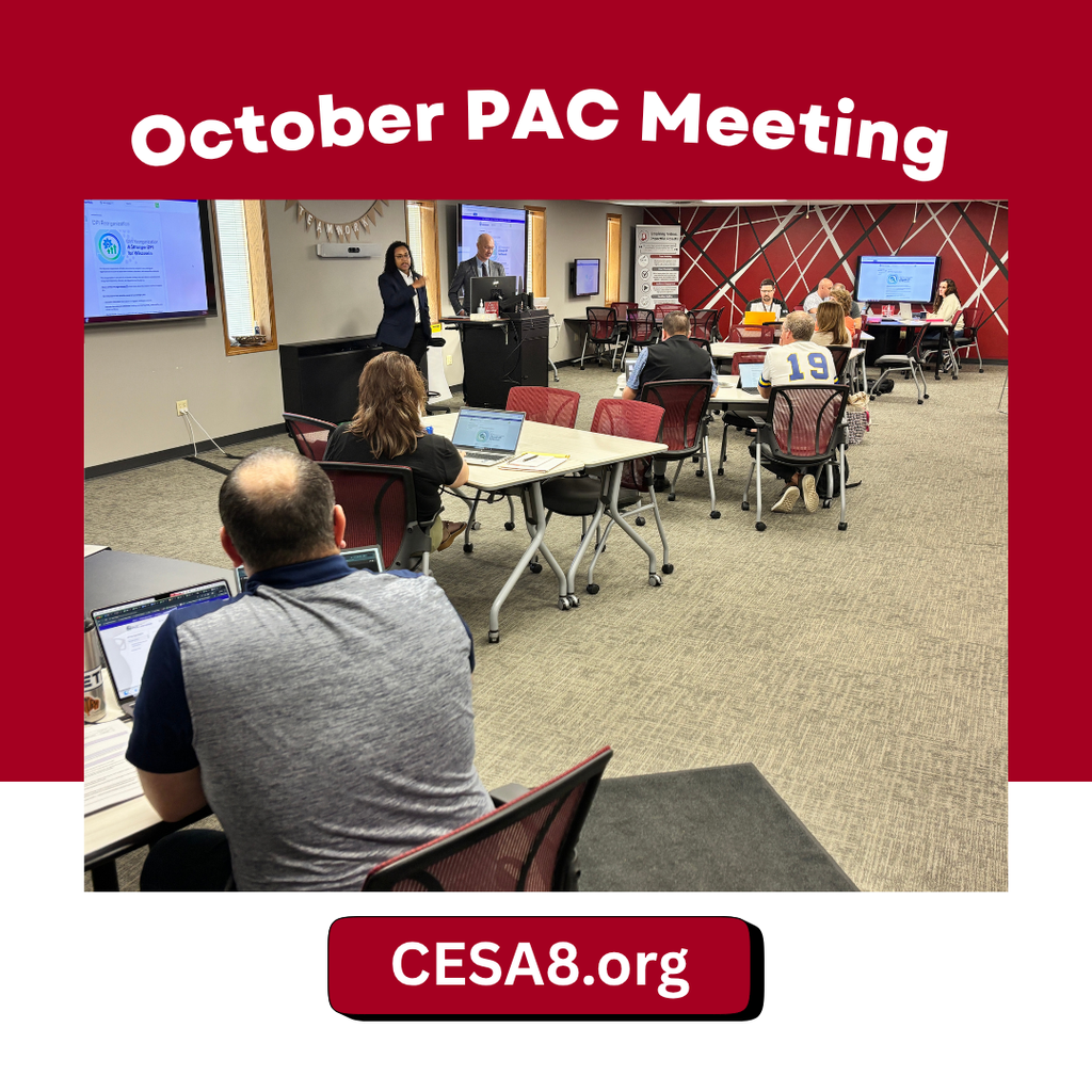 DPI Leadership presenting at a CESA 8 meeting.