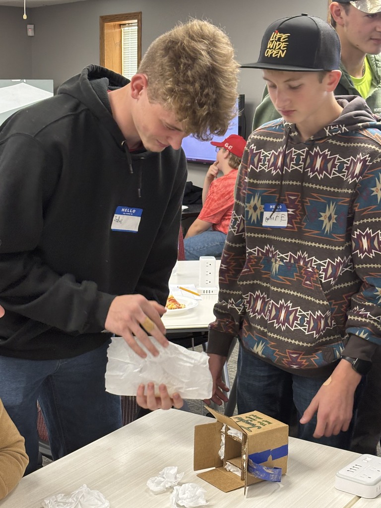 Students engaged in an engineering activity.