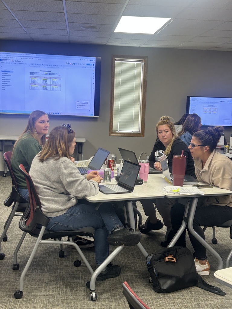 Elementary teacher networking small group work at CESA 8.