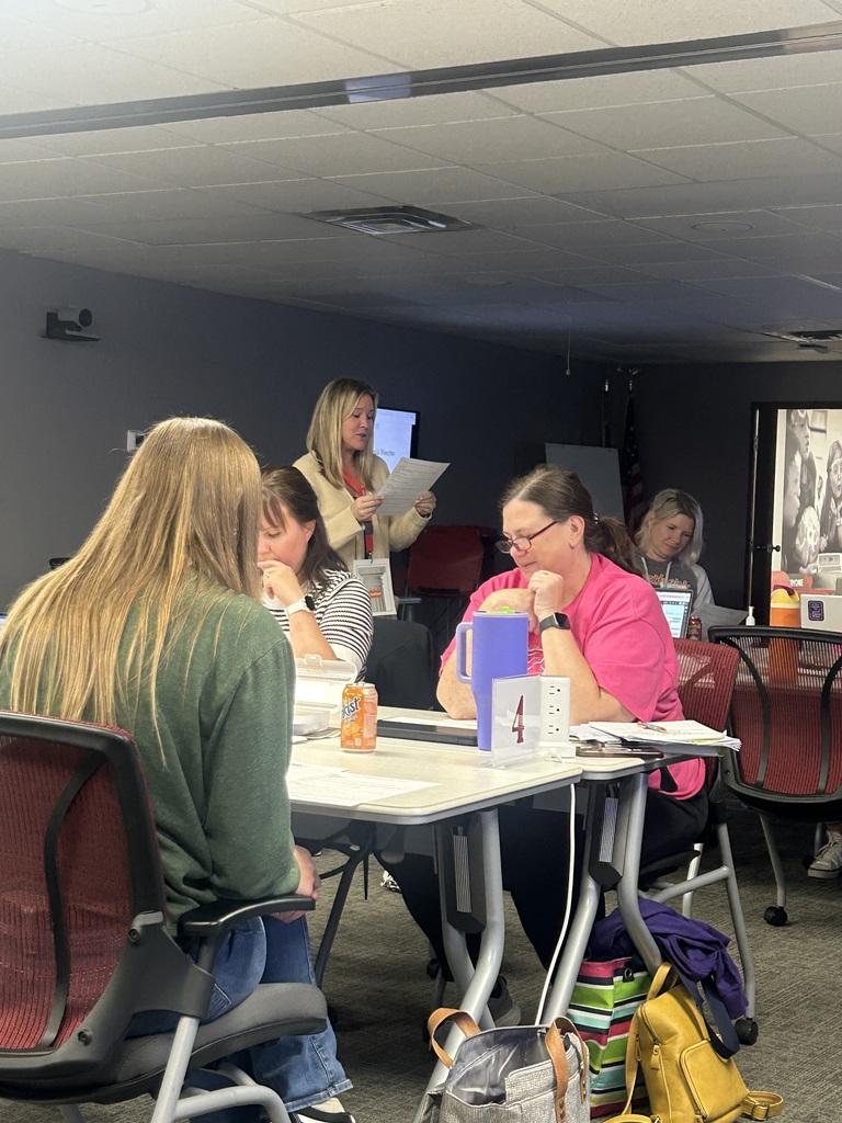 Elementary teacher networking small group work at CESA 8.