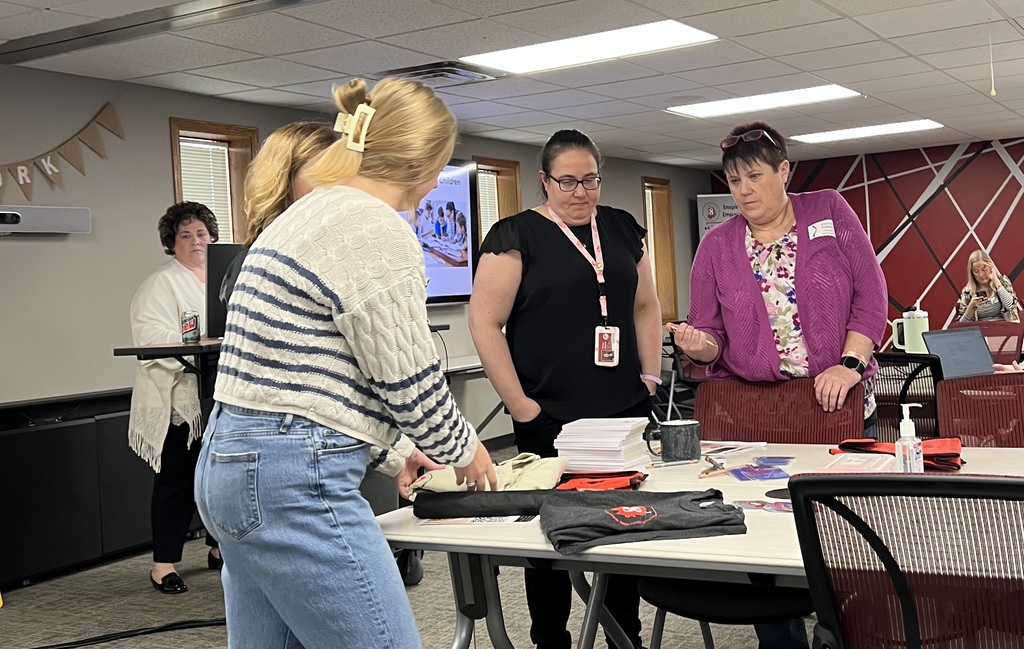 Speech Pathologists work on a table top exercise.